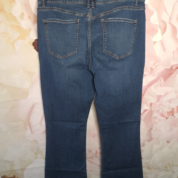 NWT Knox Rose Plus Size High Rise Distressed Bootcut Jeans Dark Wash - Picture 4 of 15